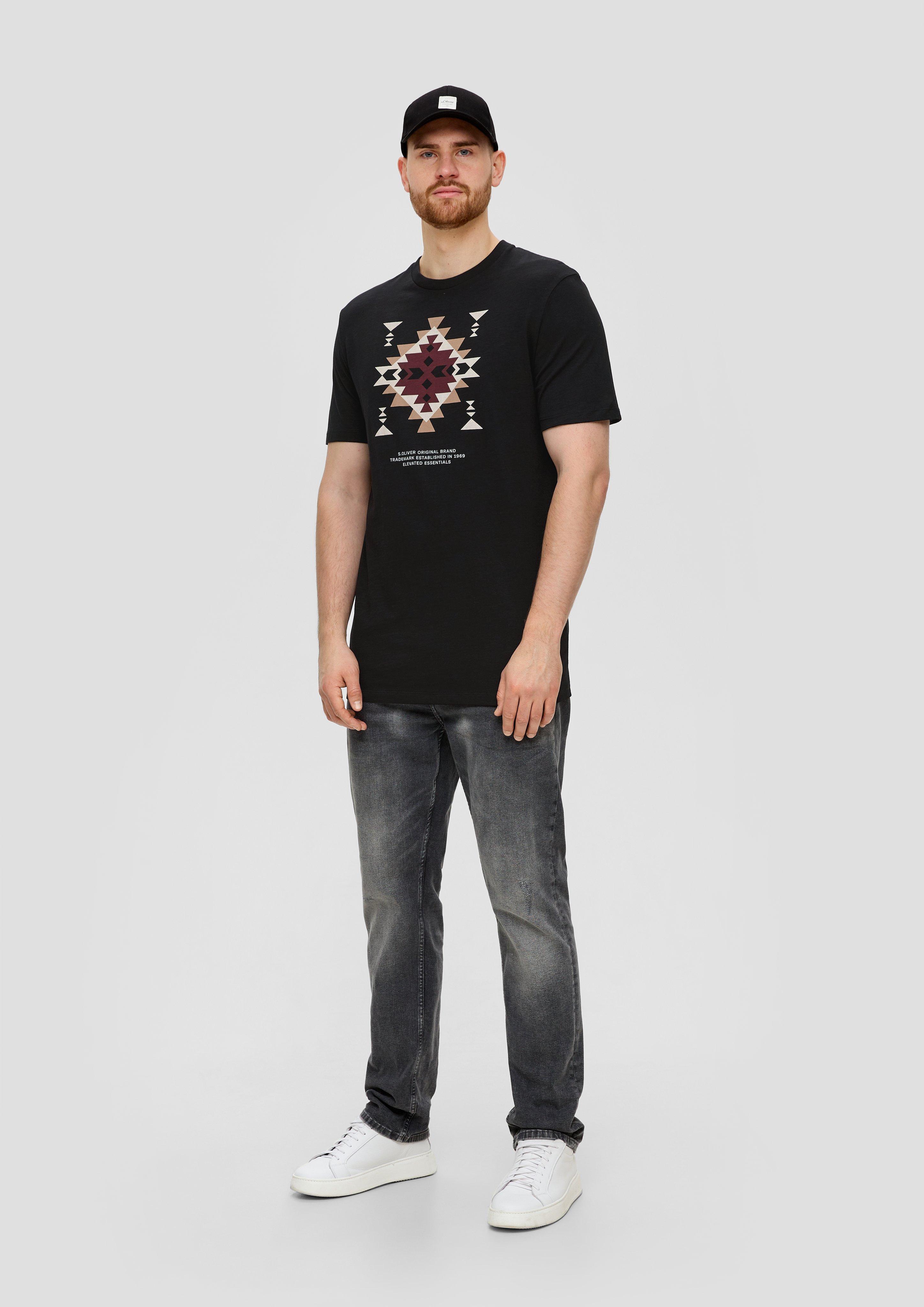 Baumwollshirt mit Flammgarnstruktur  2143321-99D1