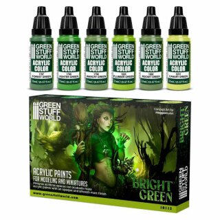 Acrylfarbe Farbset - Bright Green (6x 17ml)
