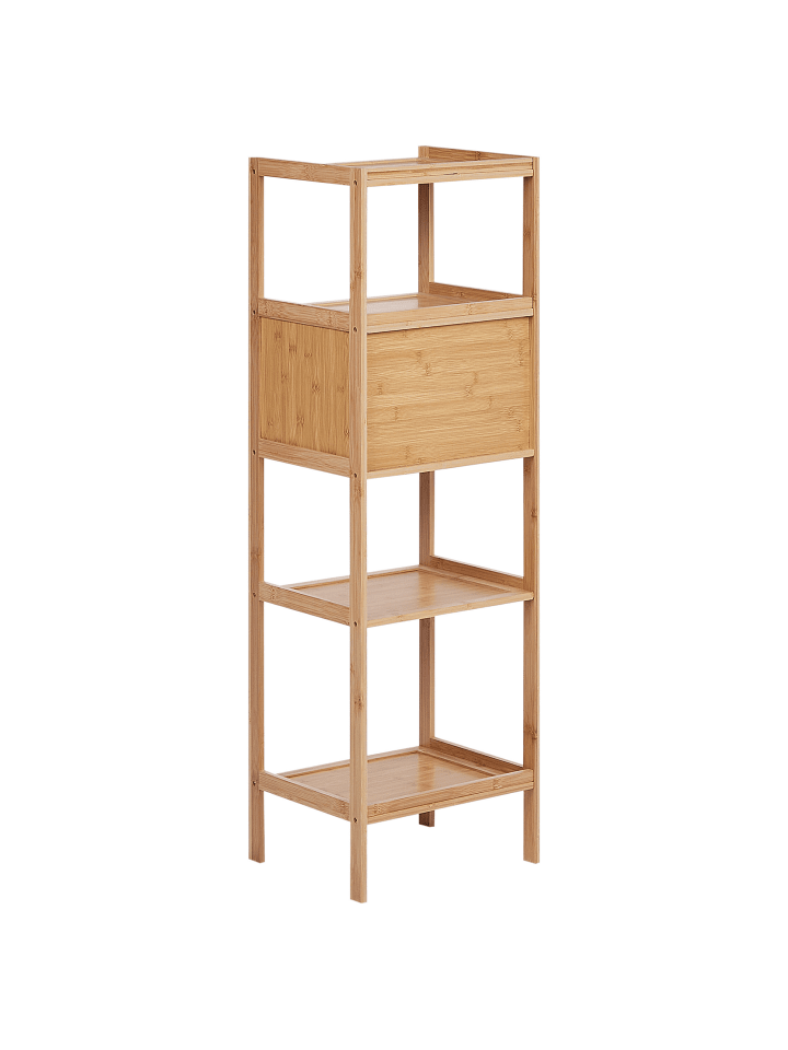 Beliani Badezimmerregal LAFAYETTE in Heller Holzfarbton - (W) 36 x (H) 114 x (L) 30 cm günstig kaufen onesize