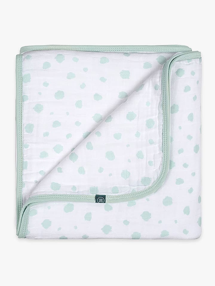 Emma&Noah Kuscheldecke in Weiß/ Grün - (L)95 x (B)75 cm günstig kaufen 75x95 cm
