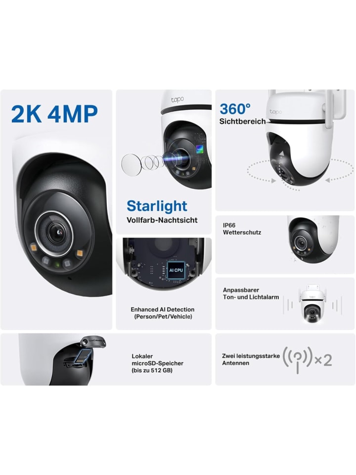COFI 1453 TP-LINK Kabellose Überwachungskamera Outdoor Tapo in Schwarz günstig kaufen onesize