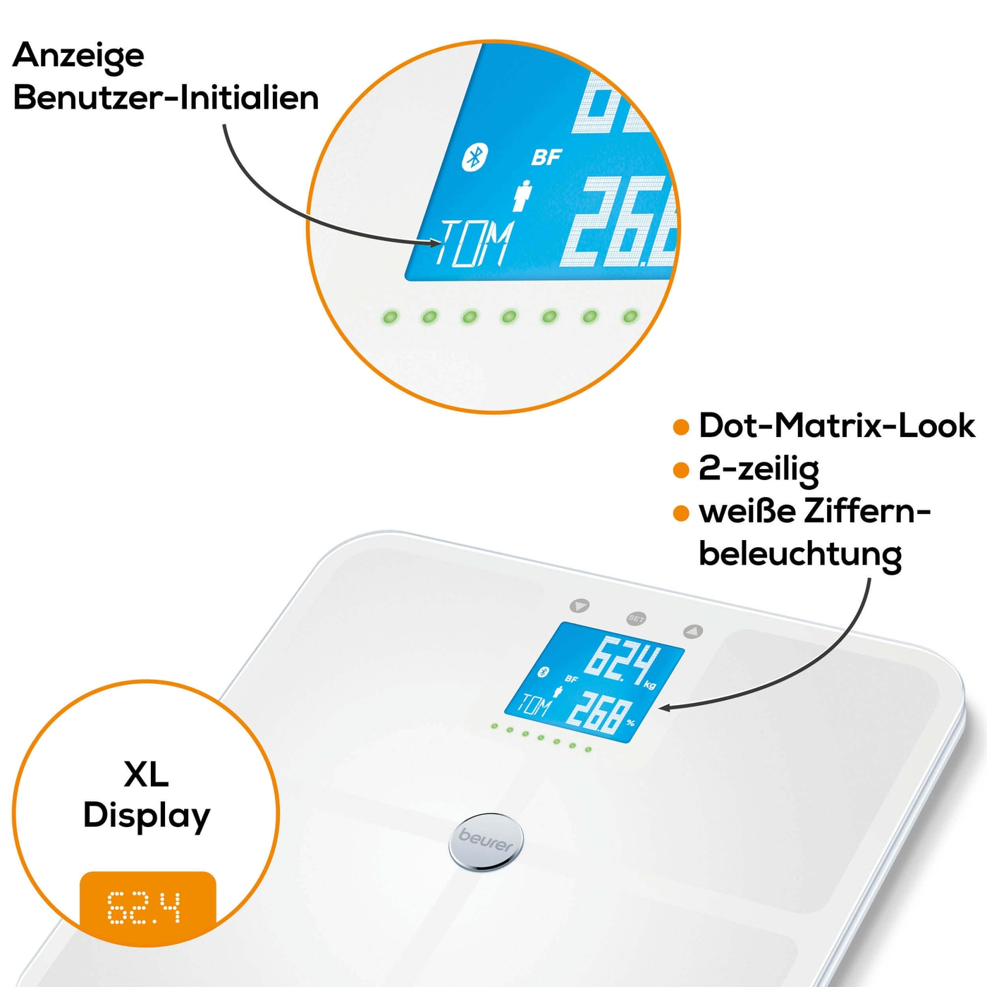 Beurer Diagnosewaage BF 950 Black-Körperanalysewaage mit Schwangerschaftsmodus & App-Anbindung - bis 180 kg