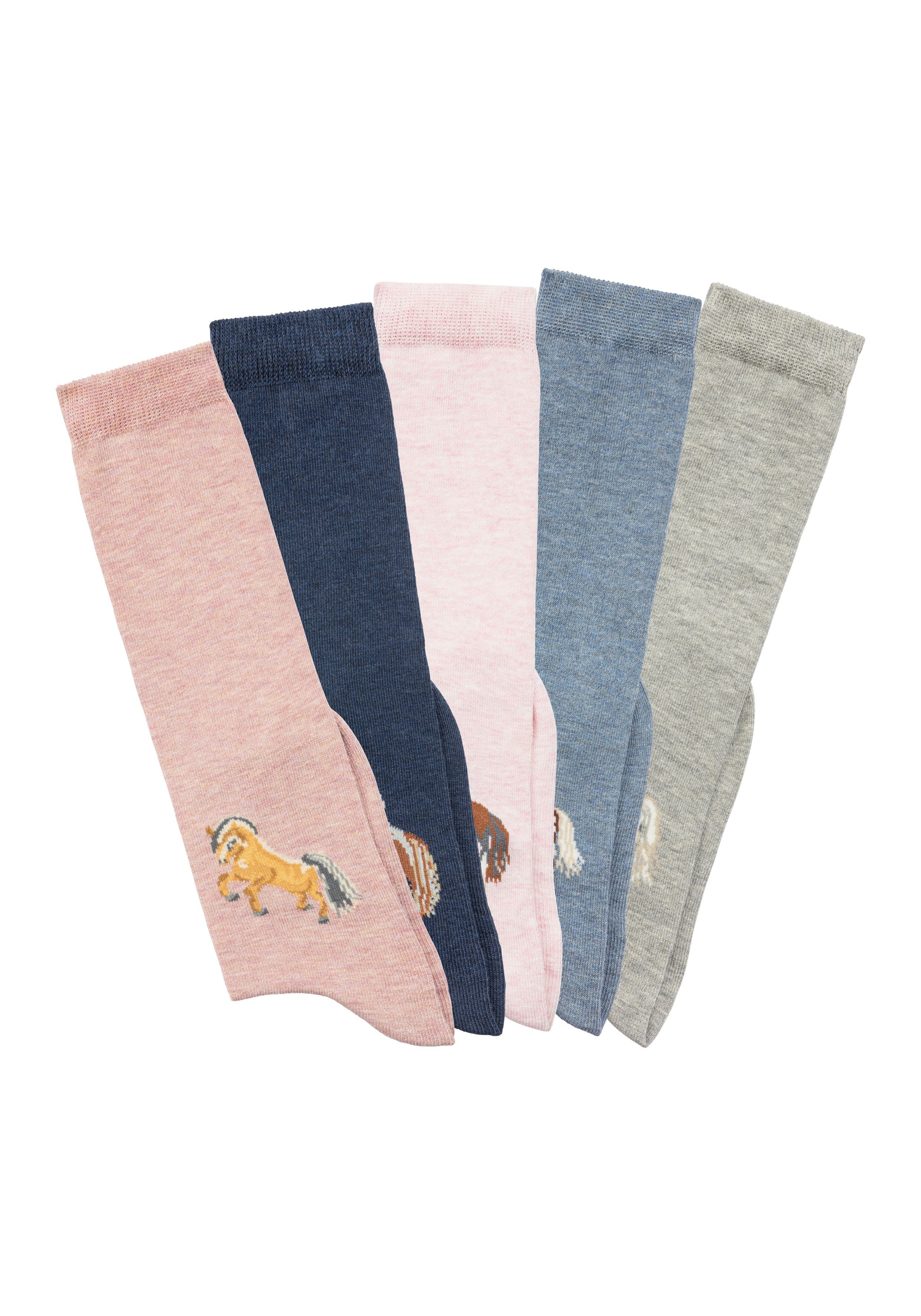 H.I.S Kniestrümpfe (5-Paar) mit eingestricktem Motiv