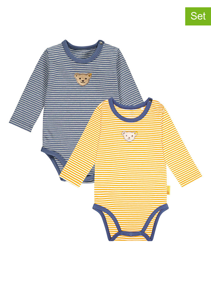Steiff 2er-Set: Bodys in Dunkelblau/ Gelb günstig kaufen