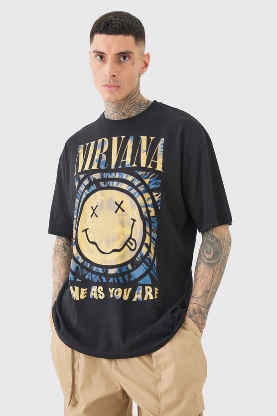 Tall Oversize T-Shirt mit Nirvana-Print