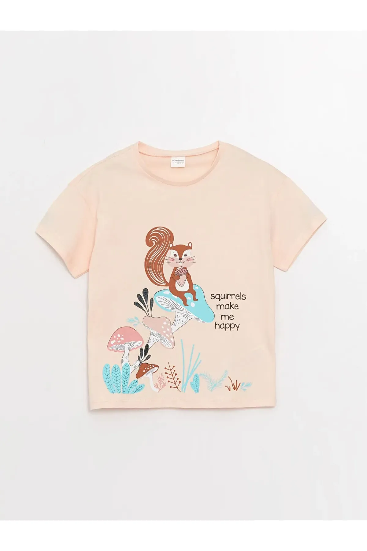LC Waikiki  Lcw Kids Pyjama-Set mit Rundhalsausschnitt und Aufdruck, kurzärmlig, für Mädchen