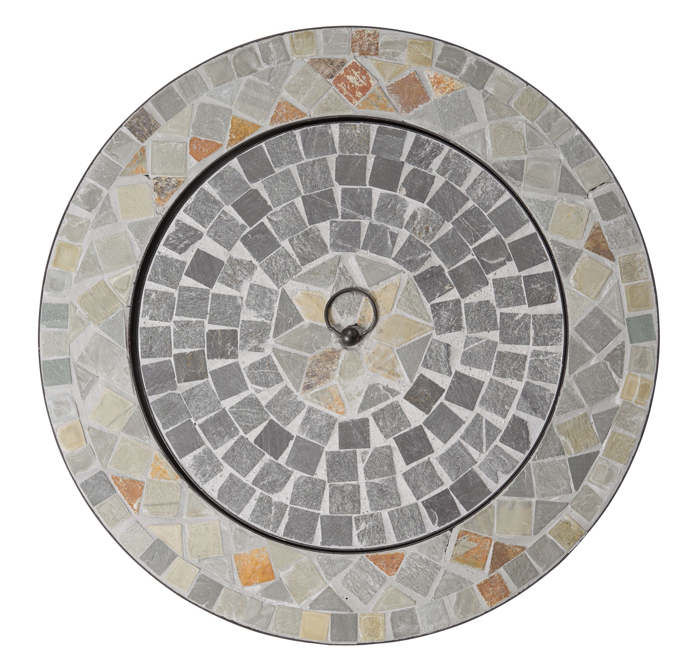 Gartenfreude Feuerstelle Feuerschale Mosaik Feuerkorb mit Funkenschutz, (58 x 44 cm)