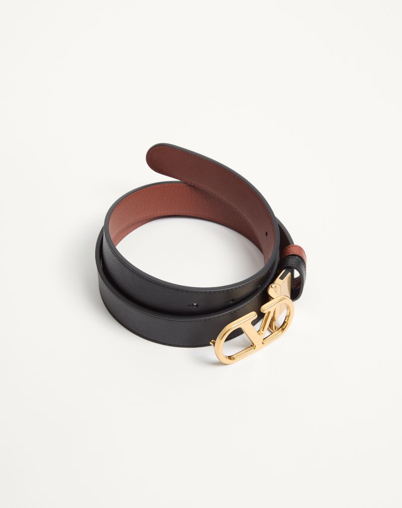 VLogo Signature omkeerbare riem van glanzend kalfsleer, 30 mm