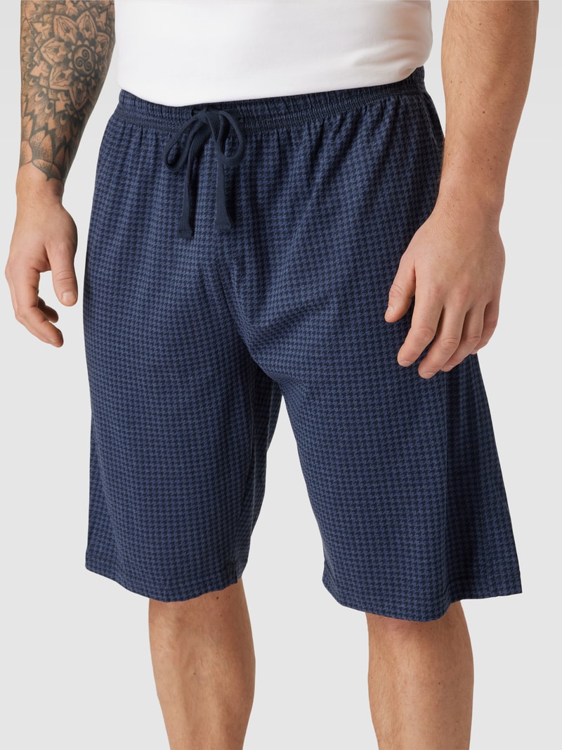 PLUS SIZE Pyjama-Shorts mit Karomuster in blau