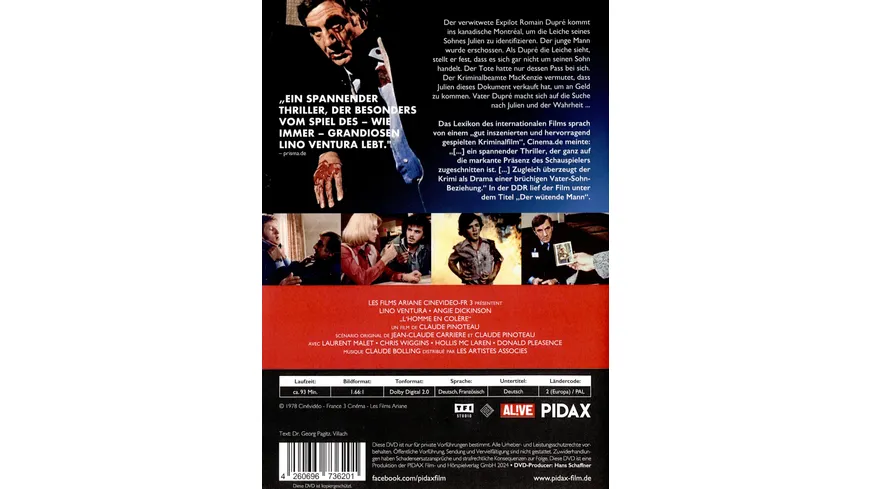 Ein Mann in Wut (L’homme en colère) - Remastered Edition / Spannender Kriminalfilm mit Starbesetzung (Pidax Film-Klassiker)