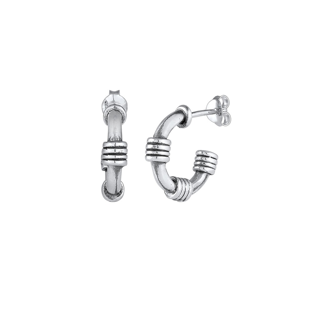 KUZZOI KUZZOI Boucles d'Oreilles Prise pour homme Creolen Vintage en argent sterling 925 Boucles d'oreilles