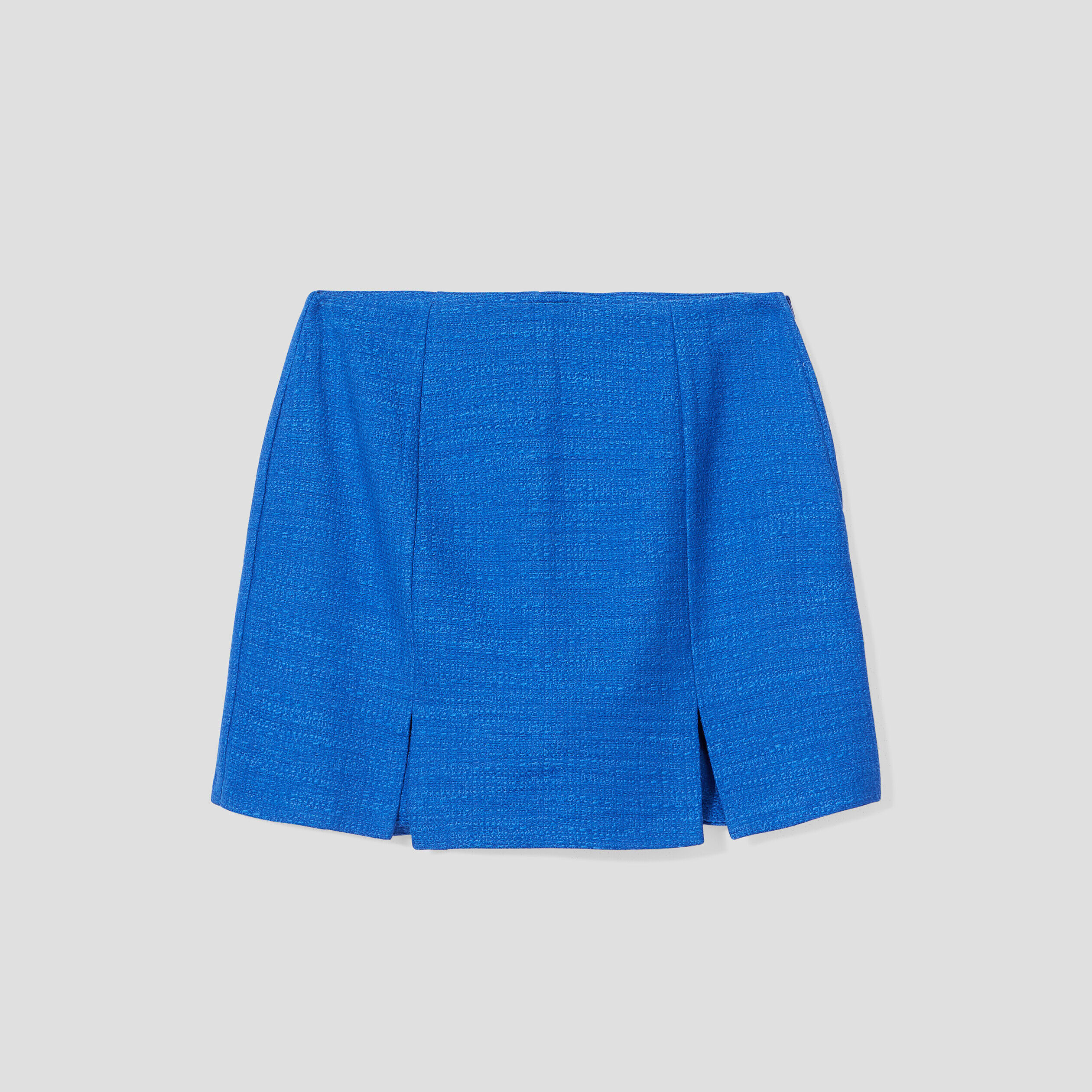 Jupe-short droite avec fentes bleu roi femme | Cache Cache