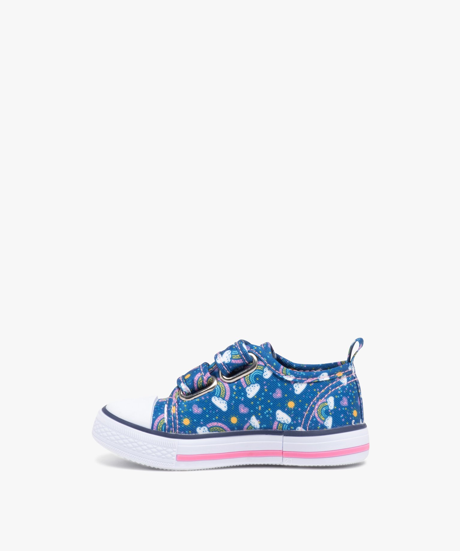 Baskets bébé fille à scratch en toile imprimée - Beppi marine | GEMO