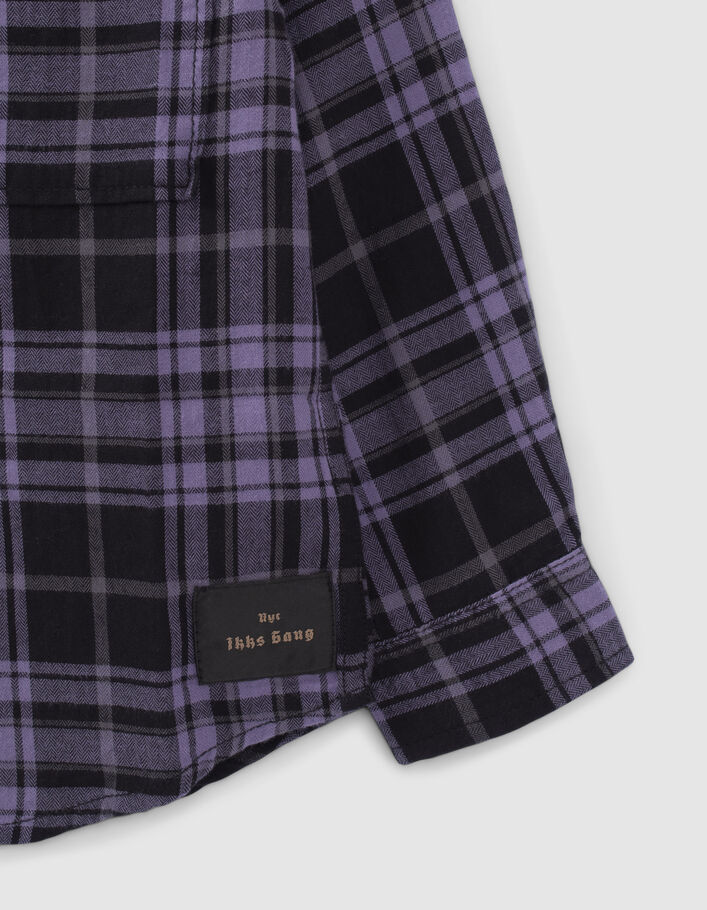 Chemise violet mix carreaux garçon