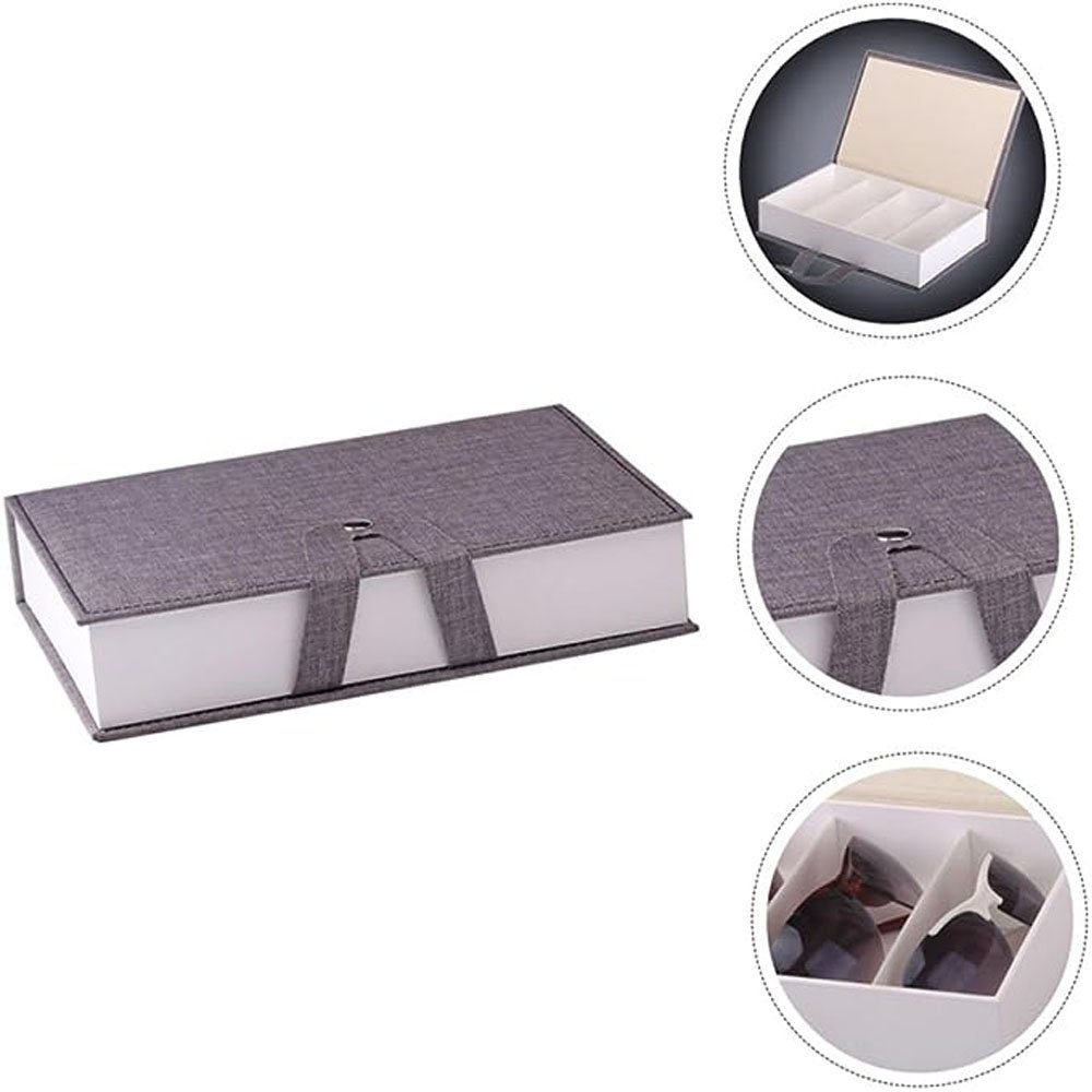 Sarfly Brillenetui 4 Brillen-Display-Aufbewahrungsbox Sonnenbrillen-Aufbewahrungsbox, Brillenhalter-Etui Brillen-Aufbewahrungsschubladen