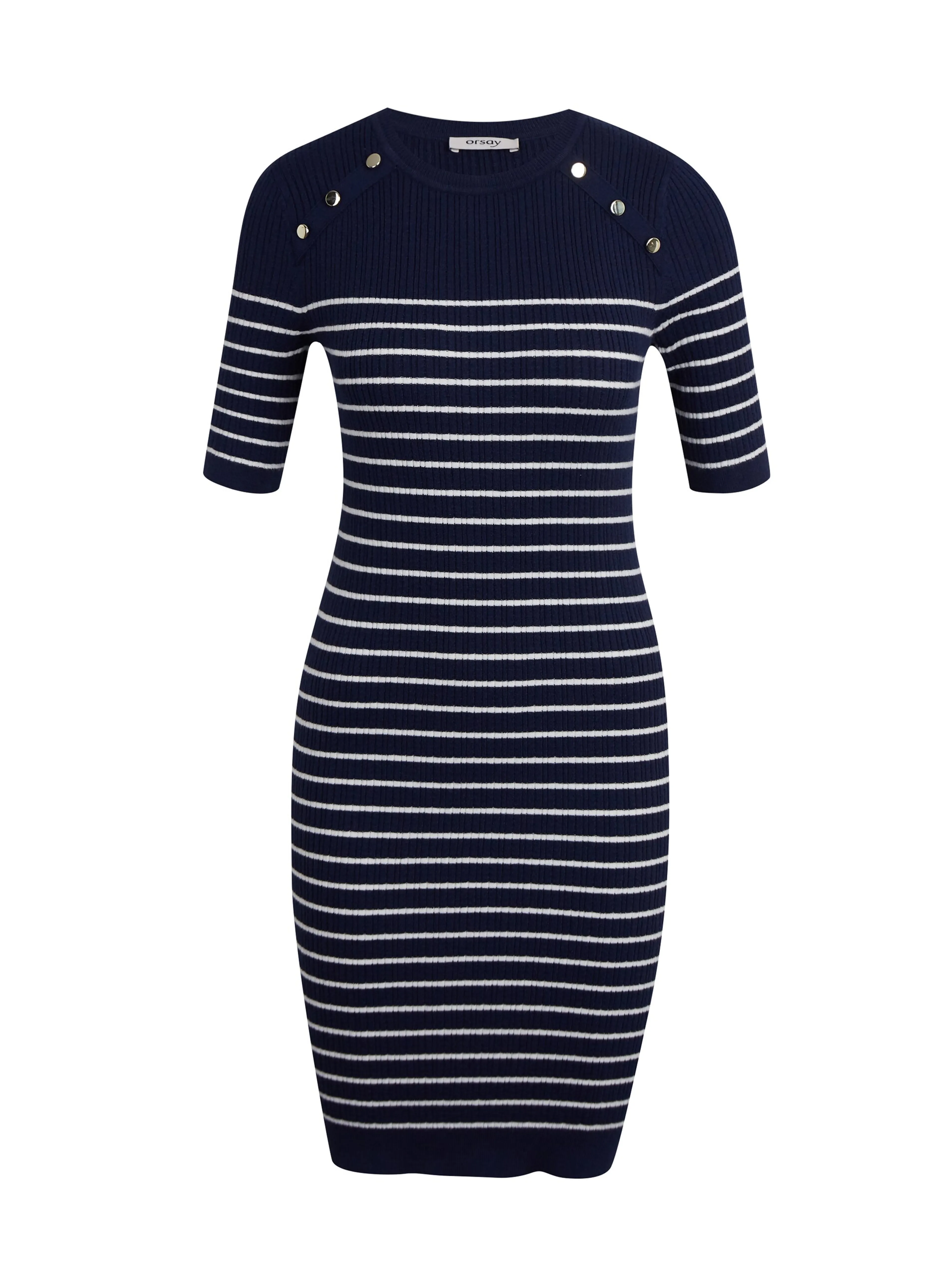 Dunkelblau gestreiftes Damen-Pulloverkleid ORSAY
