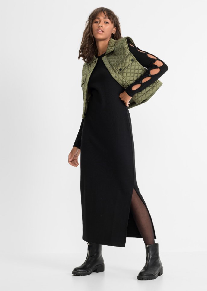 Midikleid mit Schlitz und Cut-Outs