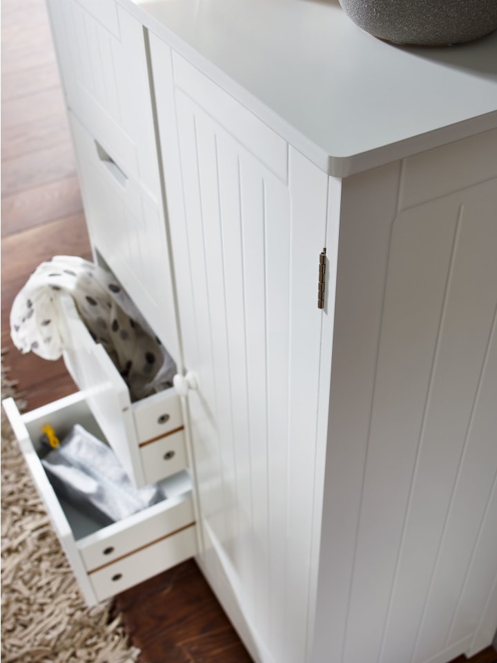 KADIMA DESIGN Design Badschrank PATTI Landhaus-Stil MDF-Holz 56 x 83 x 30 cm weiß günstig kaufen onesize