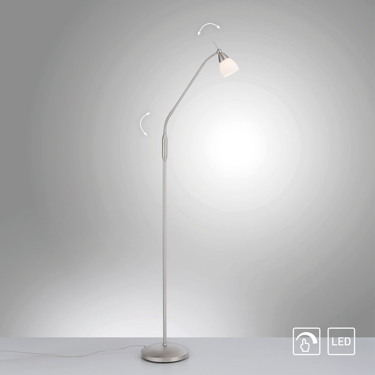 Paul Neuhaus LED Stehleuchte PINO, 1xG9/2,60Watt, 3000 Kelvin, IP20, Stahl