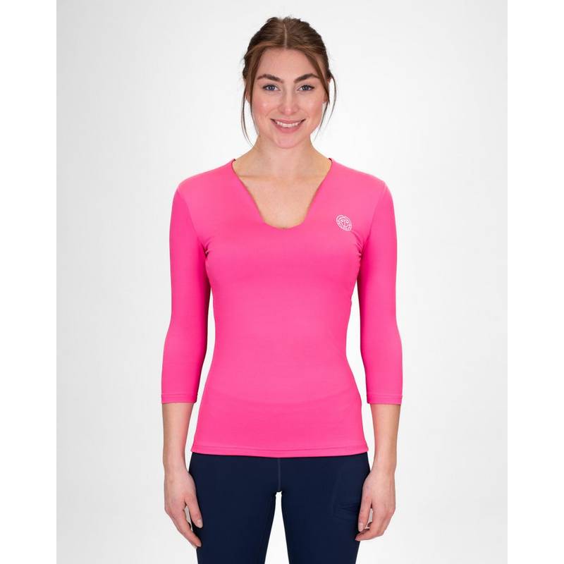 BIDI BADU Crew V-Neck Longsleeve Tennisshirt Damen
