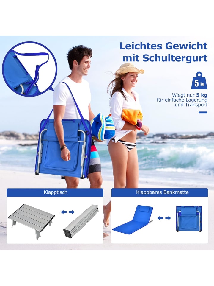 COSTWAY Strandmatte 2er Set in Blau günstig kaufen onesize