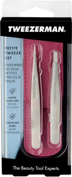 Tweezerman Pinzetten-Set mit Lederetui, geblistet Pinzette