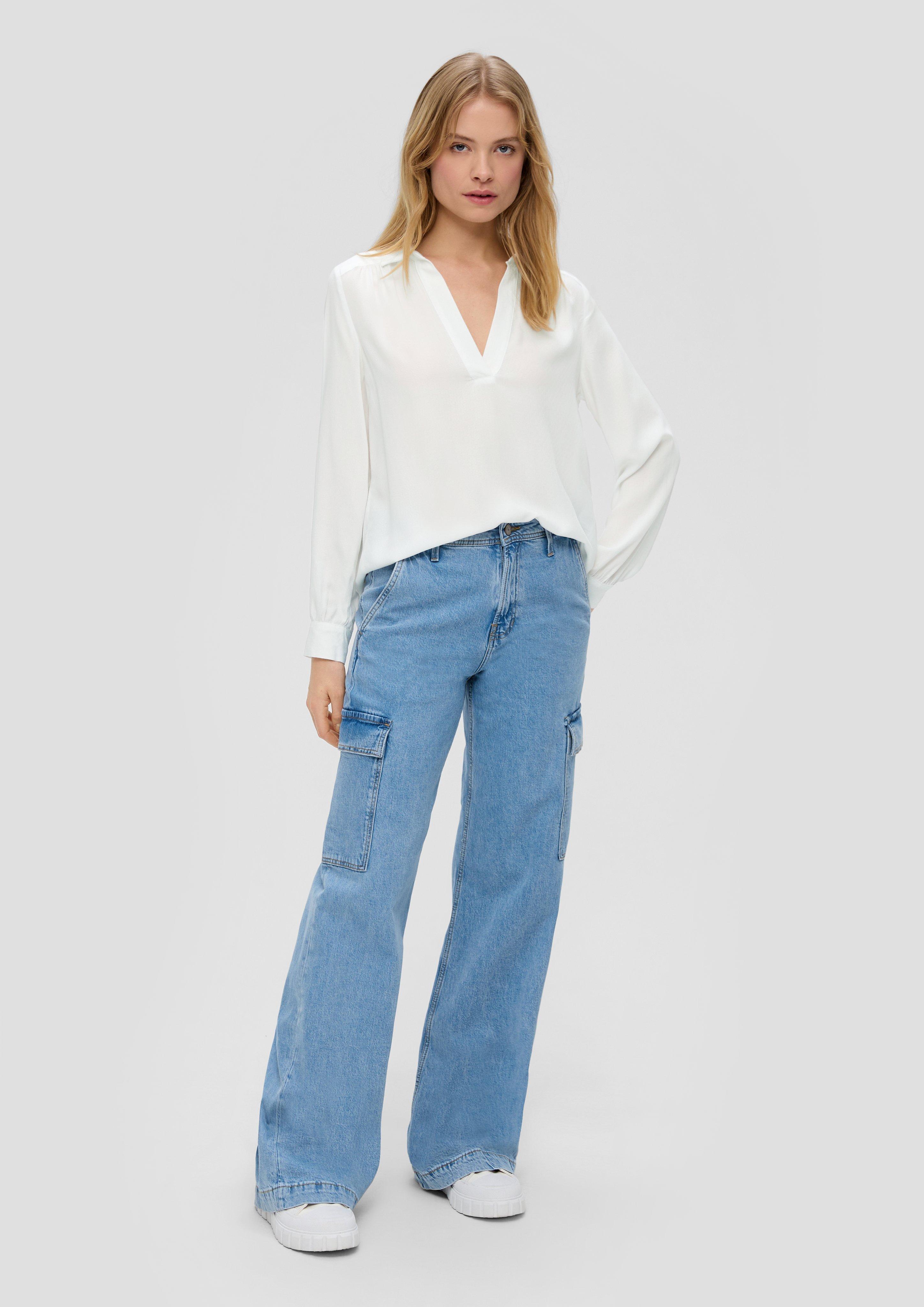 Viskosebluse mit V-Ausschnitt  2145123-0210