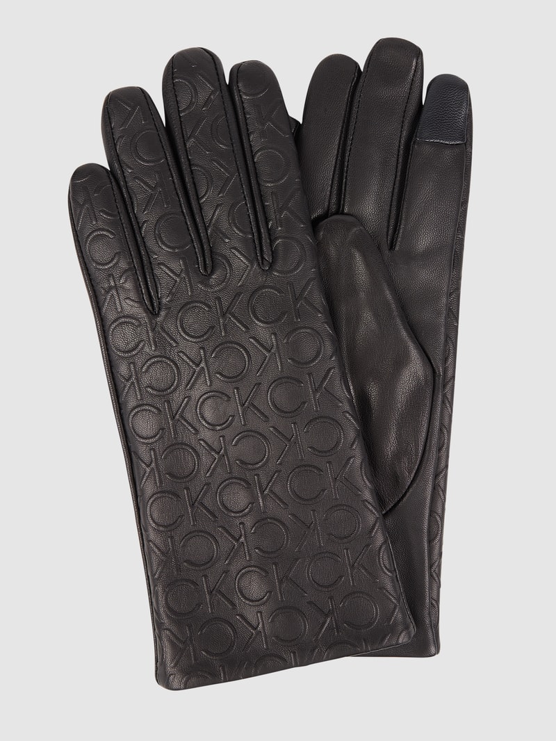 Handschuhe aus Leder in schwarz