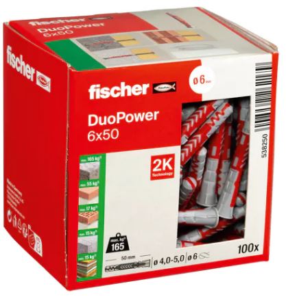 Fischer 538250 DuoPower wtyczka 6x50 100 sztuk