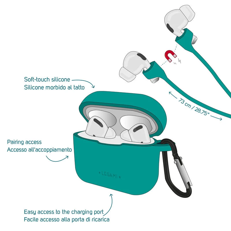 Sada pozostávajúca z puzdra a popruhu na nosenie pre AirPods - Air'n Go