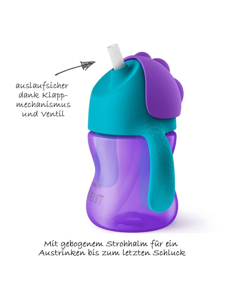 Philips Avent Strohhalm-Becher mit Griffen 200 ml - SCF796/02 - Lila in lila,blau günstig kaufen onesize