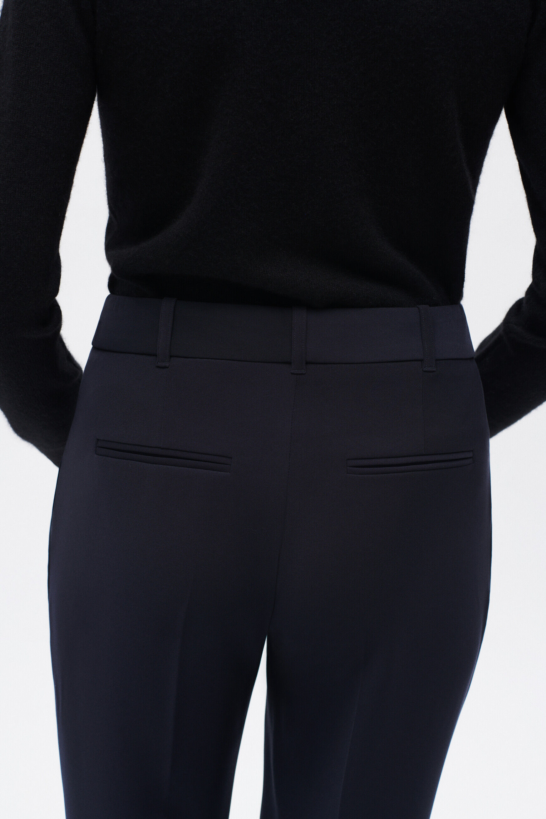 Pantalon pgautier bleu marine femme