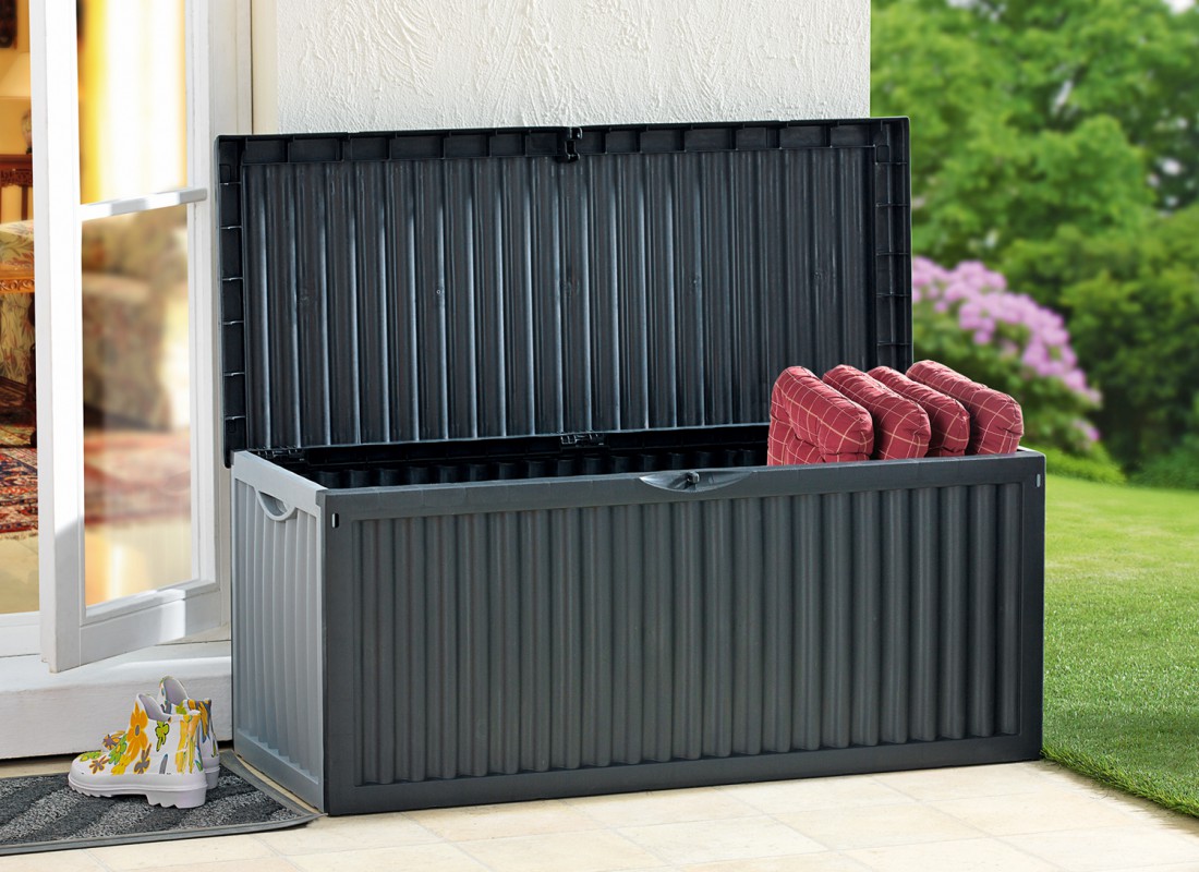 Solax Sunshine Auflagenbox und Allzwecktruhe, ca. 120 x 52 x 54 cm - Anthrazit