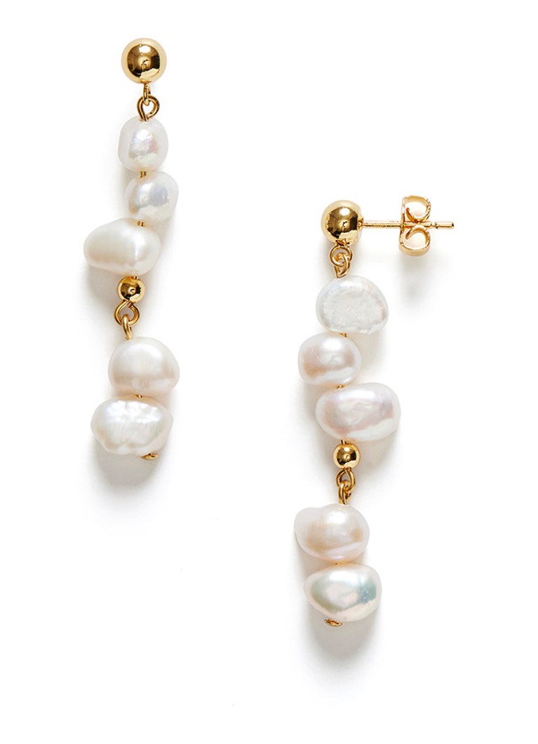 ANNI LU Pearly Drop gold-plated stud earrings