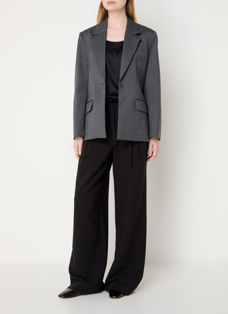 Selected Femme Fenia oversized blazer in wool blend with flap pockets