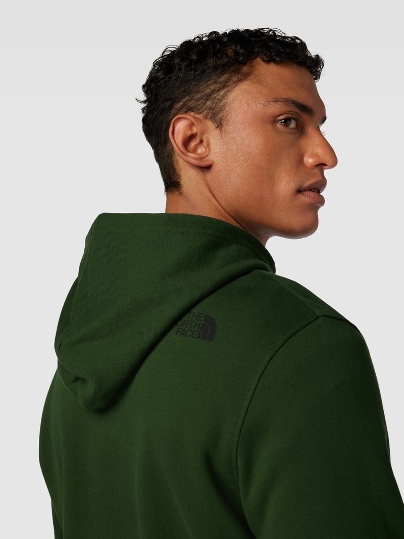 Sweatjacke mit Label-Detail Modell 'OPEN GATE' in dunkelgrün