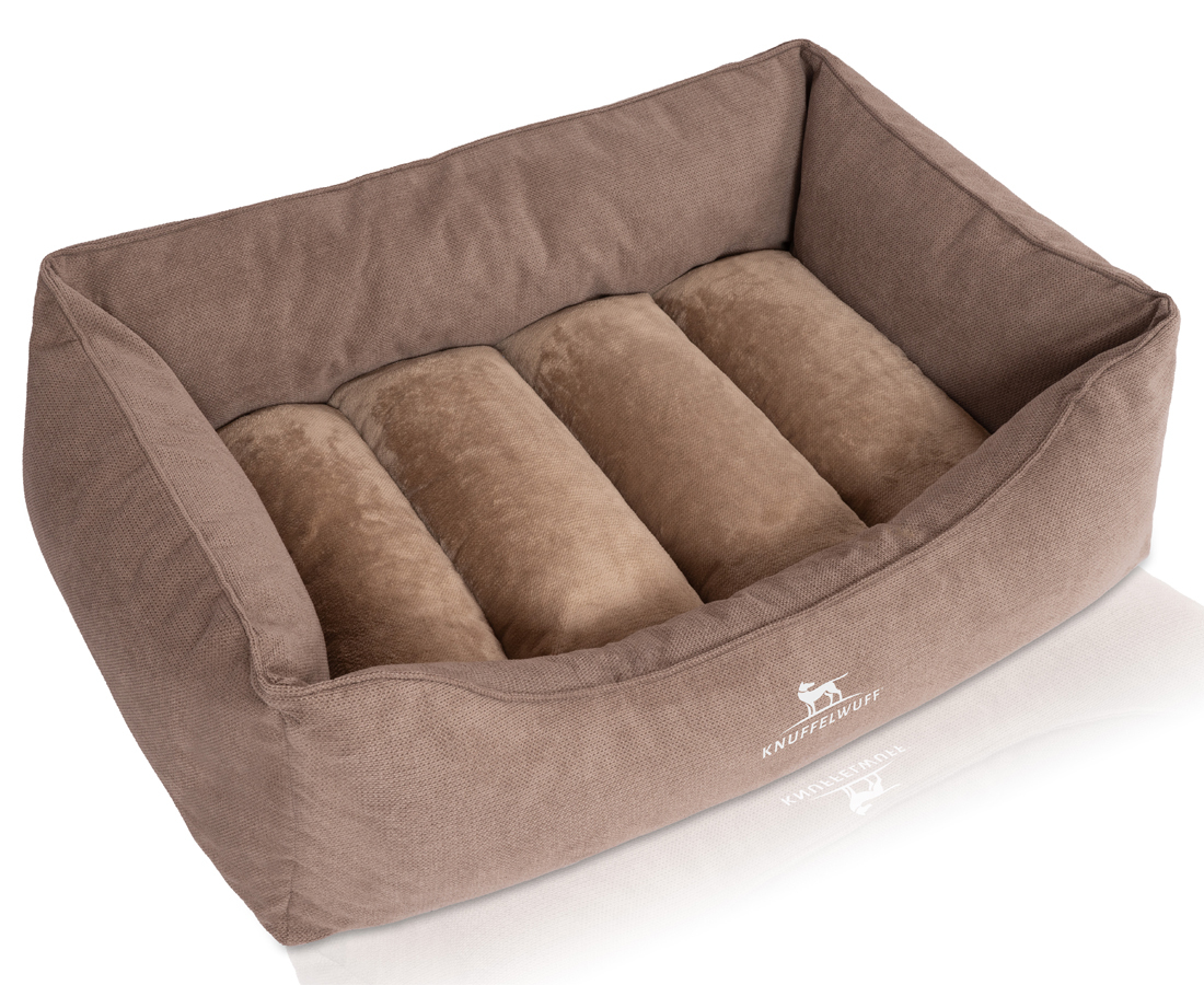 Knuffelwuff Hundebetten Knuffelwuff orthopädisches Hundebett mit Fächer-Wendekissen Baltimore beige M-L