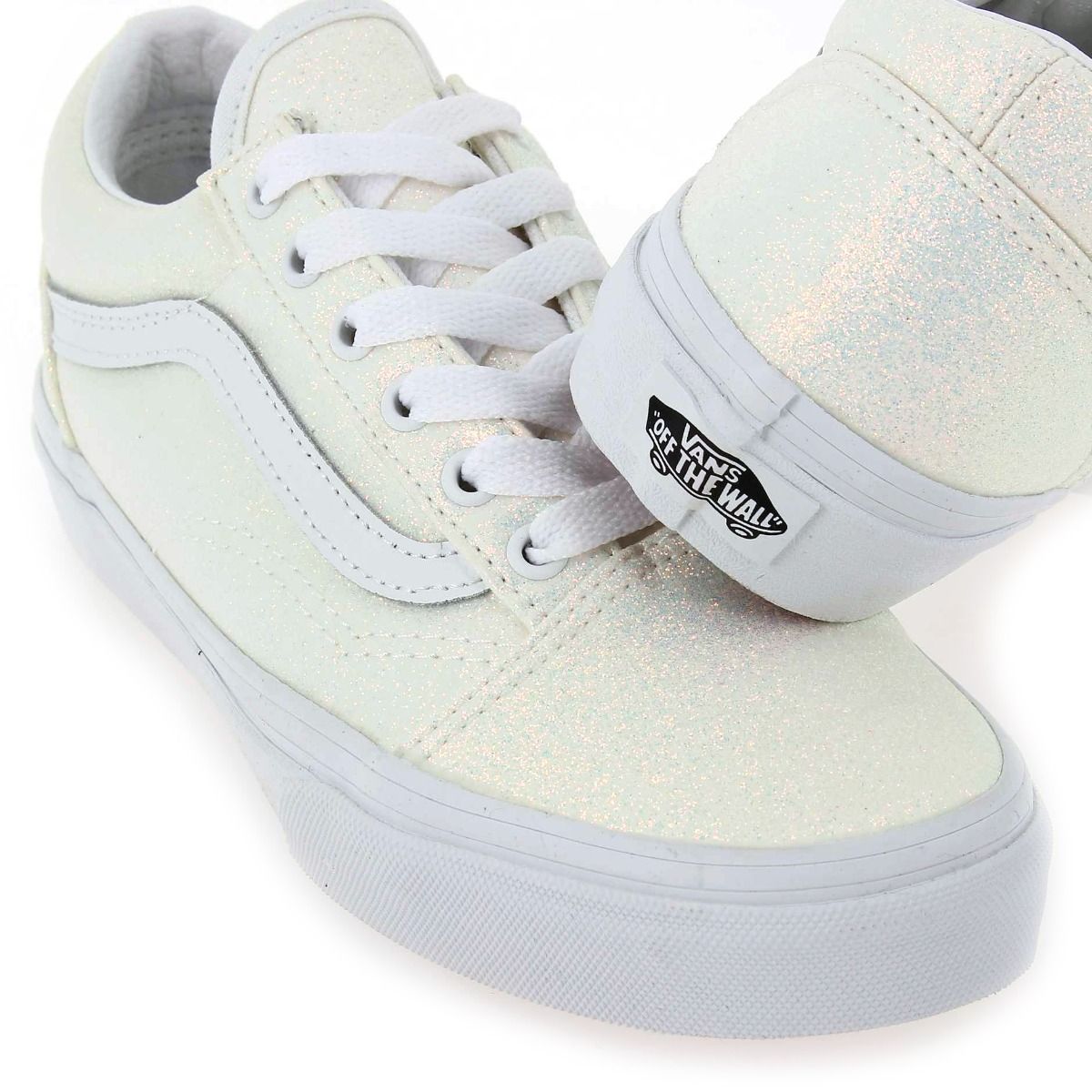 Vans  OLD SKOOL GLITTER WHITE - Blanc pailleté