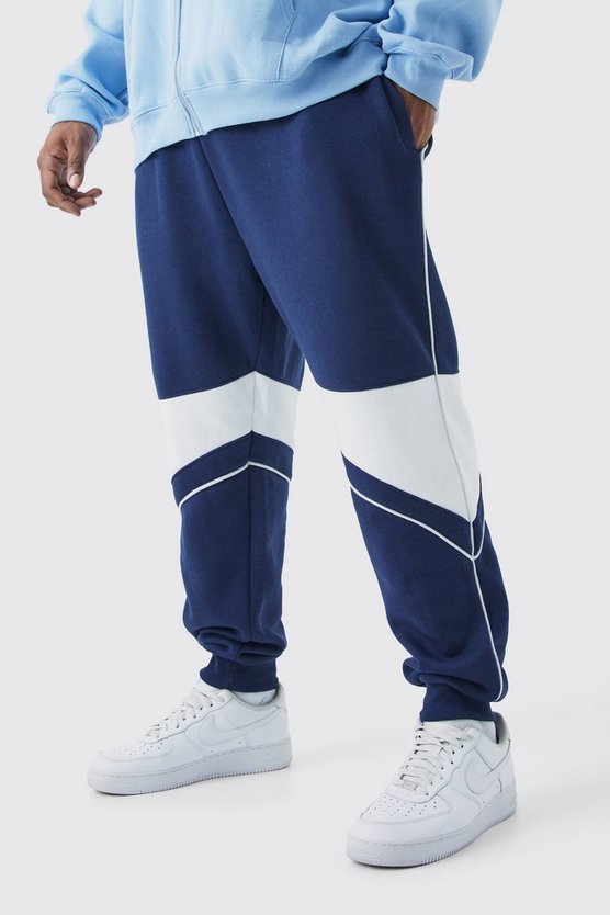 Plus Slim-Fit Colorblock Jogginghose