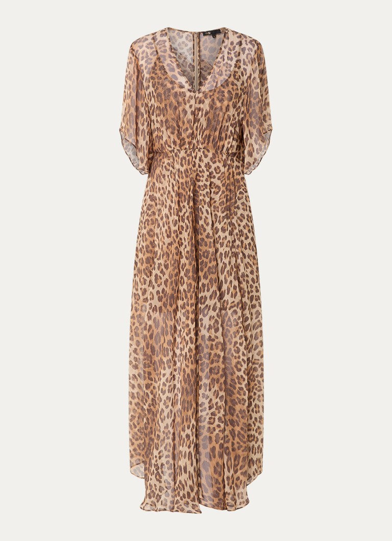 Maje maxi dress with leopard print and V-neck