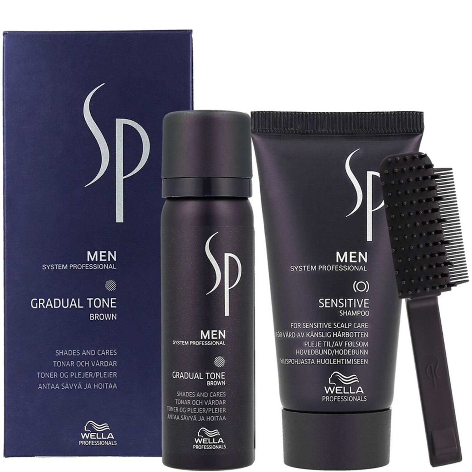 System Professional SP Men Gradual Tone Kit Mousse Pigment Brun 60 ml + Shampoing 30 ml