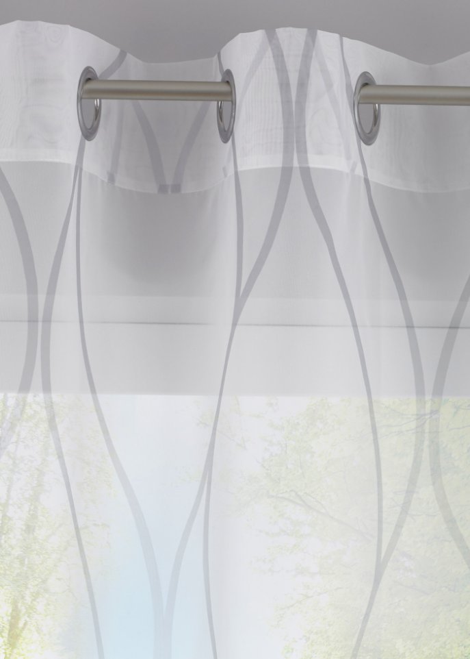 Gardine mit Wellen Druck (1er Pack)