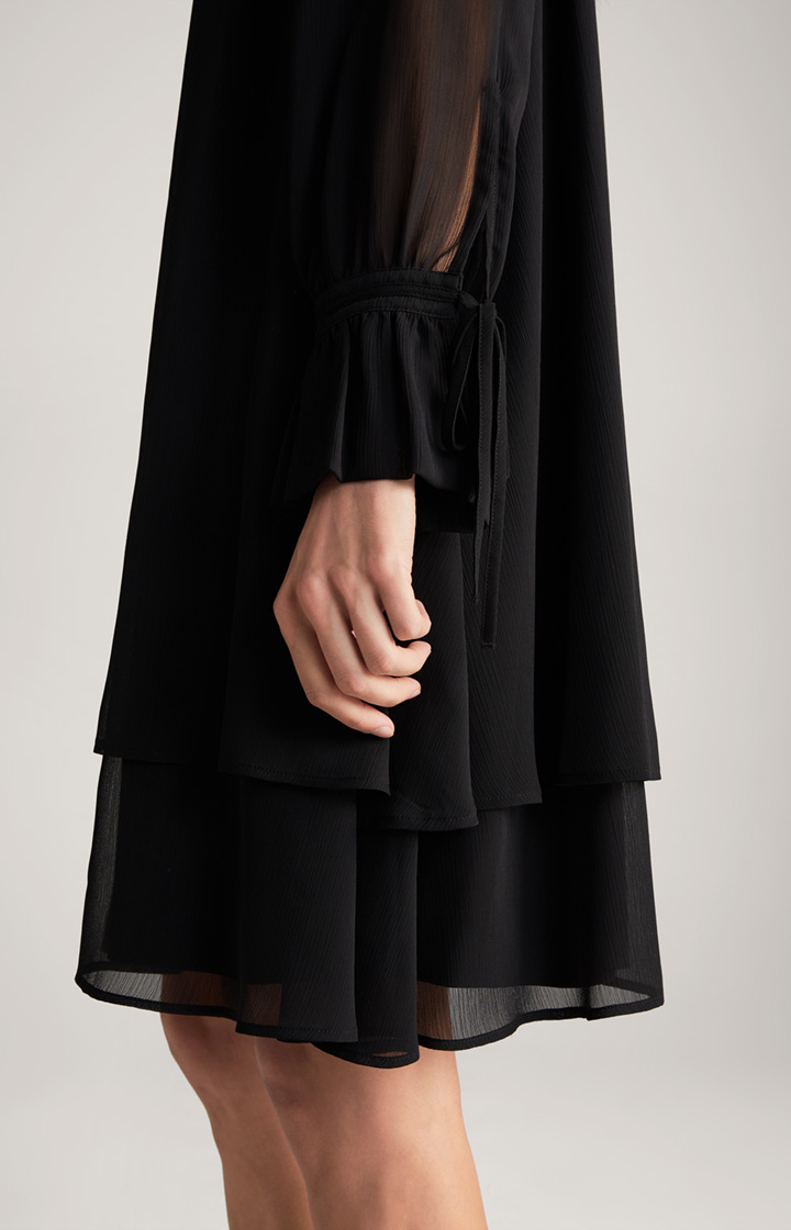 Chiffon-Kleid in Schwarz