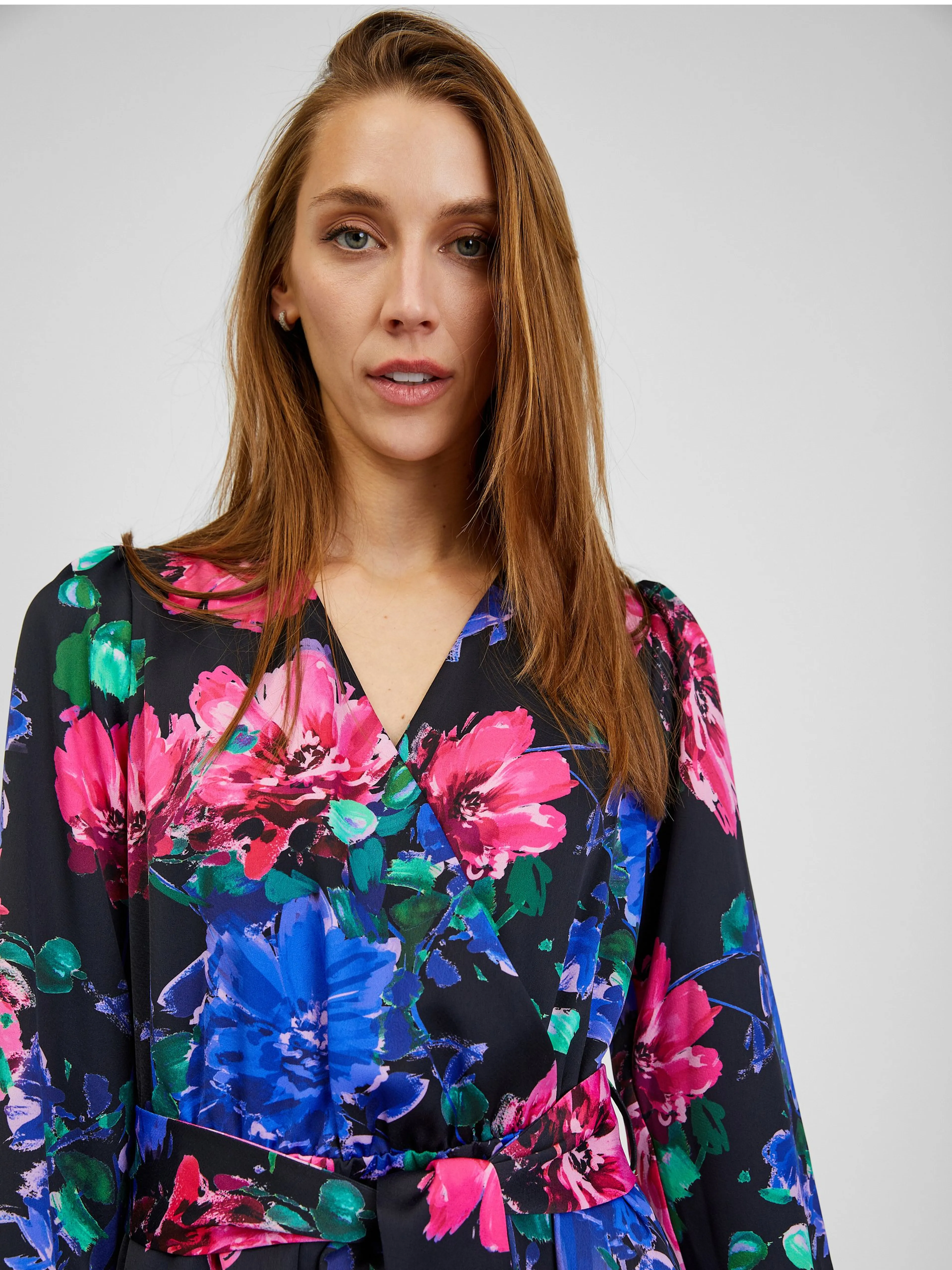 Schwarzes Damen-Blumenkleid ORSAY