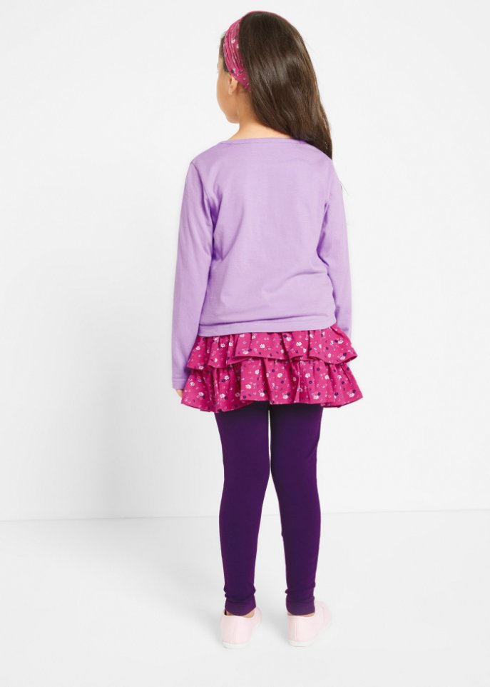 Mädchen Shirt, Rock, Leggings, Haarband (4-tlg.Set)
