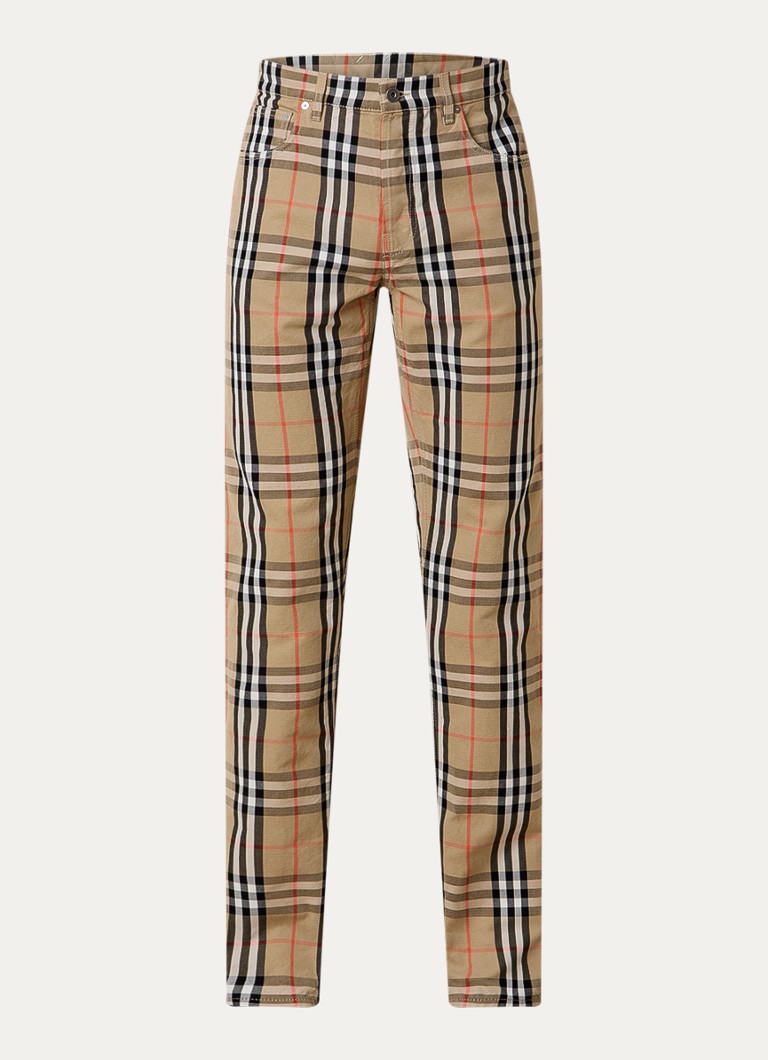 Blugi cu croială dreaptă în carouri Burberry