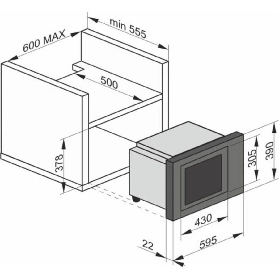 Kaiser Küchengeräte Backofen-Set EH 6367+EM 2510, Elektro Backofen, Autark, 79L,10Funktionen+Einbau-Mikrowelle