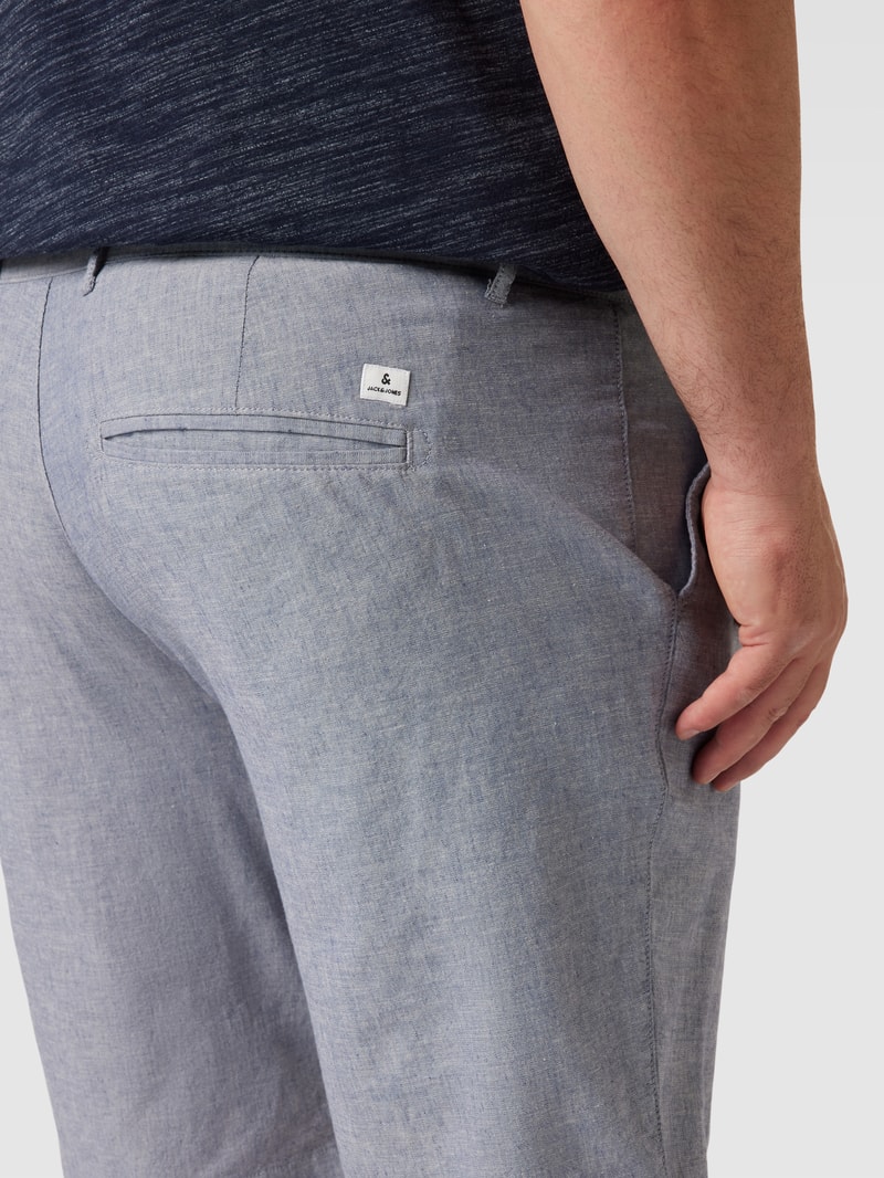 PLUS SIZE RegularFit Shorts mit Leinen Modell 'DAVE' in blau