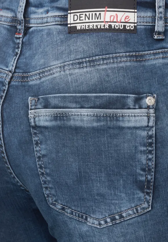 CECIL Slim Fit Jeans in Mittelblau