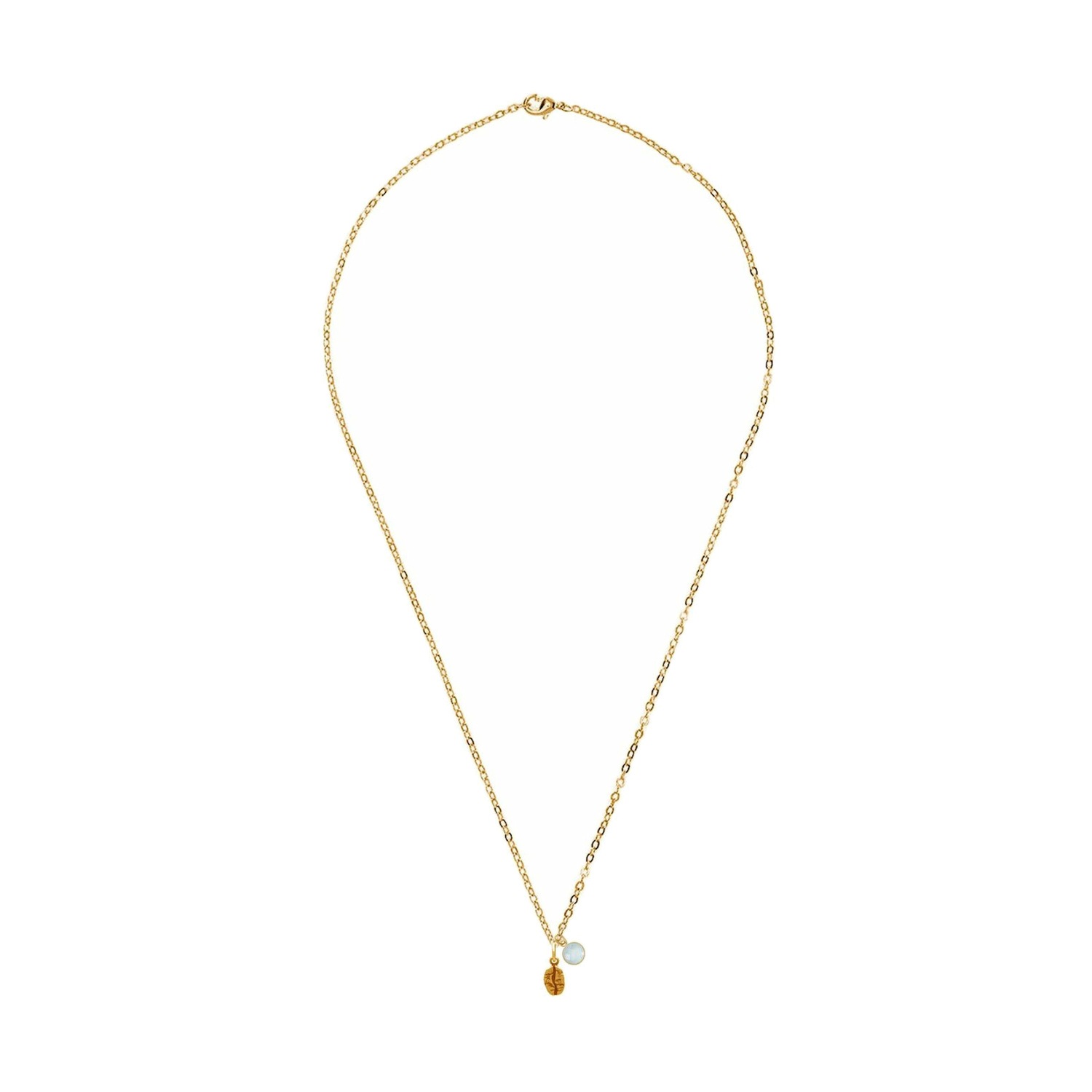 Kette mit Anhänger 'Kaffeebohne Chalcedon'